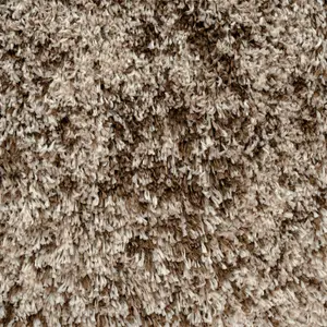 Super Soft Mottled Tonal Brown & Beige Shaggy Area Rug 80x150cm