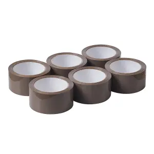 6 Rolls General Purpose Packing Parcel Tape - Brown 50mm x 60m