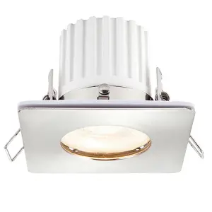 IP65 Bathroom Slim Square Ceiling Downlight Brushed Chrome Recessed GU10 Lamp