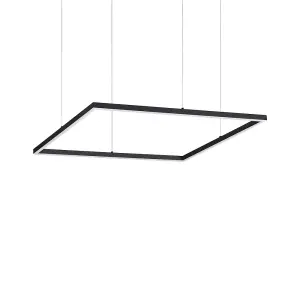 Luminosa Oracle Decorative Square Integrated Pendant Light Black, 3000K, 41W