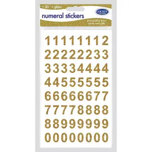 County Stationery Numerical Stickers (Pack of 12) Gold (One Size)