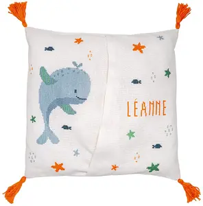 BAG KIT WHALES FUN - Counted Cross Stitch Kit: Pyjama Bag: Whales Fun - Vervaco