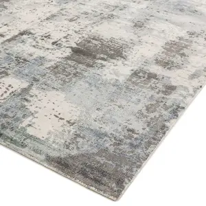 Blue Viscose Easy to clean Abstract Handmade , Luxurious , Modern Rug for Living Room, Bedroom - 240cm X 340cm