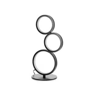 Luminosa Rings Integrated LED Table Lamp Black