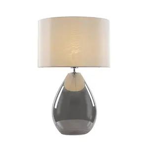 Waltham Glass Table Lamp with Ivory Shade