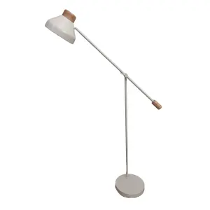 First Choice Lighting Arnold Muted Grey Lever Arm Floor Reading Lamp