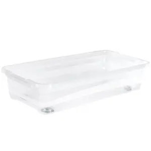 Keeeper Crystal Box 33 Litre with Lid and Caster Wheels - Transparent