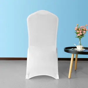 Front Flat Chair Cover for Wedding Decoration, White - Pack of 1