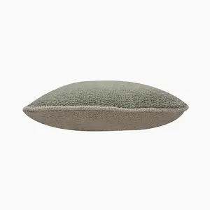 Plush Cushion - Cotton/Boucle - L50 x W50 x H1 cm - Sage Green