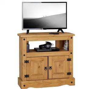 Corona TV Stand Pine 2 Door Television Cabinet Mexican Solid