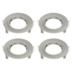 Arlec GU10 Fixed Downlight 4 Pack Brushed Steel