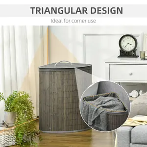 Fabric Laundry Hamper with Handles Grey