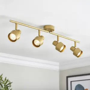 Anise Satin gold effect 4 Light Spotlight bar