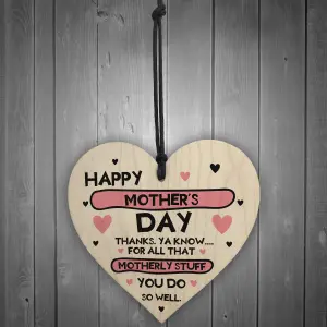 FUNNY Gift For Mothers Day Wood Heart Mum Gift From Daughter Son Joke Gift