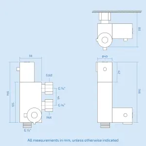 Nes Home Contemporary Chrome Thermostatic Bar Valve Bidet Douche & Spray Kit