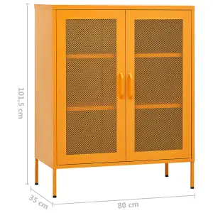 Berkfield Storage Cabinet Mustard Yellow 80x35x101.5 cm Steel