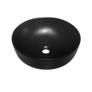 7838 Ceramic 42cm Rounded Countertop Basin in Matte Black