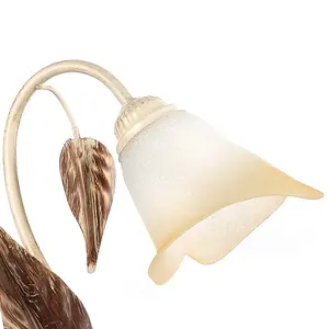 Luminosa Vanda Flower Leaf Glass Table Lamp, Ivory