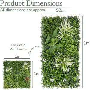 Artificial Plant Living Wall Panels Fence Covering Indoor Outdoor (Set of 4 1m x 1m)