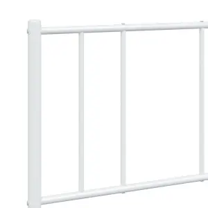 Berkfield Metal Bed Frame with Headboard and Footboard White 120x190 cm 4FT Small Double