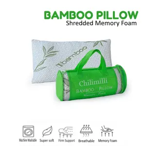 Bamboo Pillow Shredded Memory Foam Anti Bacterial Orthopedic Head Neck Back Support Bamboo Pillow