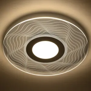 LED Ceiling Light, Acrylic Circular Shade, Natural White (4000K), Non Dimmable