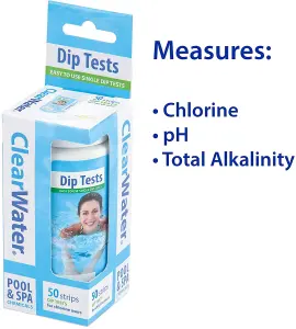 Clearwater CH0012 25 Dip Test Strips for Swimming Pool and Spa Treatment