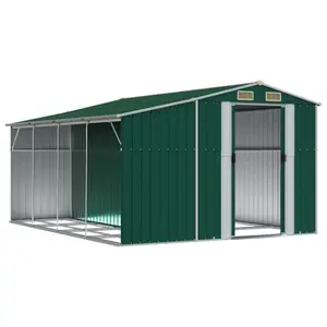 Breban Garden Shed 277 x 365.5 x 179 cm Galvanised Steel Green