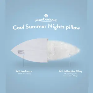 Slumberdown Cool Summer Nights Pillows 4 Pack Firm Support Side Sleeper Pillows for Cooling Pillow for Night Sweats 48x74cm