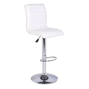 Furniture in Fashion Halo Vida Marble Effect Bar Table With 4 Ripple White Stools