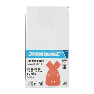 Silverline Hook & Loop Detail Sander Sheets & Tips 140mm 10Pk