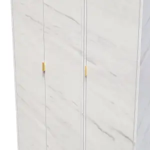 Fuji 3 Door Wardrobe in Marble (Ready Assembled)