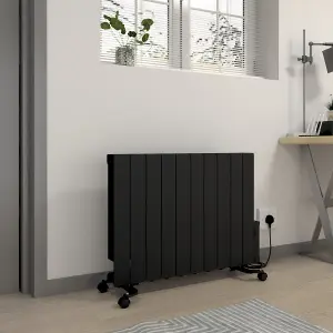 Right Radiators Electric Oil Filled Radiator WiFi Timer Portable Wall Mounted Thermostat Heater Black 1800W