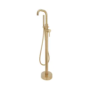 Core Brushed Brass Freestanding Bath Shower Mixer Taps