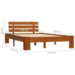 Berkfield Bed Frame Honey Brown Solid Pine Wood 120x200 cm