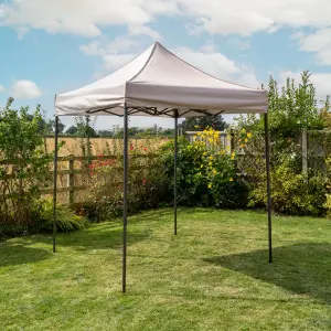 Pop Up 2x2 Gazebo With Sides Beige