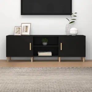 Berkfield TV Cabinet Black 150x30x50 cm Engineered Wood