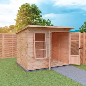 Dahlia 8x6 Pent Summerhouse with double doors and one opening window