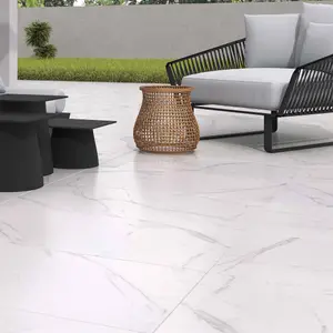 RAK 60x120 20mm Calacatta Grey Grey Matt Smooth Unglazed Marble Effect Porcelain Outdoor Paving Tile - 0.72m² Pack of 1