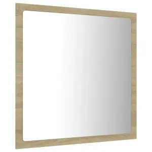 Berkfield LED Bathroom Mirror Sonoma Oak 40x8.5x37 cm Engineered Wood