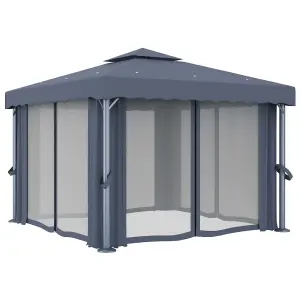 Berkfield Gazebo with Curtain 3x3 m Anthracite Aluminium