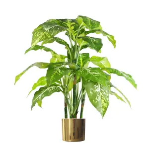 Metal Planter Plant Pot with Polished Gold Finish 20 x 18cm Botanik