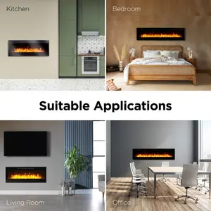 Dimplex Prism 34 1.1kW Gloss Black Glass effect Electric Fire (H)457mm (W)823mm (D)179mm