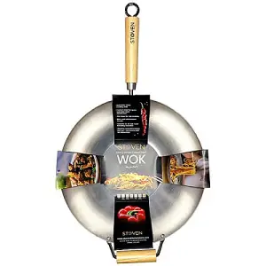 Stoven 34cm Heavy Gauge Carbon Steel Wok