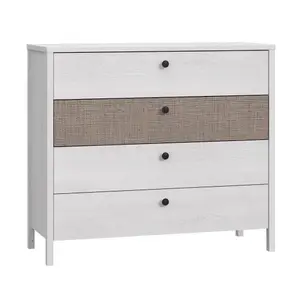 Moondust Snowy Oak 4 Drawer Chest Of Drawers