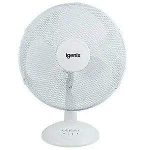 Igenix DF1610 Portable Desk Fan, 16 Inch, 3 Speed, White