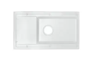 Liquida KAV860WH 1.0 Bowl Composite Reversible White Kitchen Sink And Waste Kit