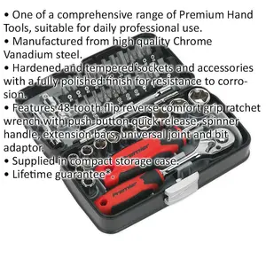 Comprehensive 38 Piece 1/4 Inch Drive Socket and Bit Set with Ratchet Wrench