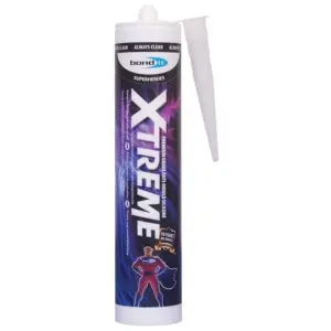 Bond It Xtreme White Anti-Mould Silicone Sealant EU3 Cartridge 310ml BDSANXWH(N) (Pack of 3)