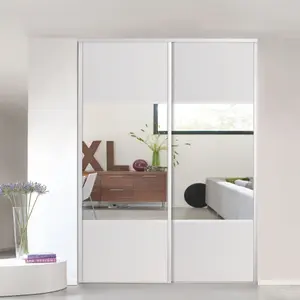 Form Valla White Mirrored Sliding wardrobe door, (H) 2260mm x (W) 922mm